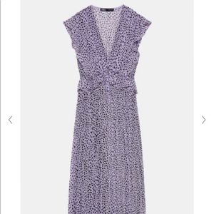 Zara mauve/light purple print dress small, new with tags